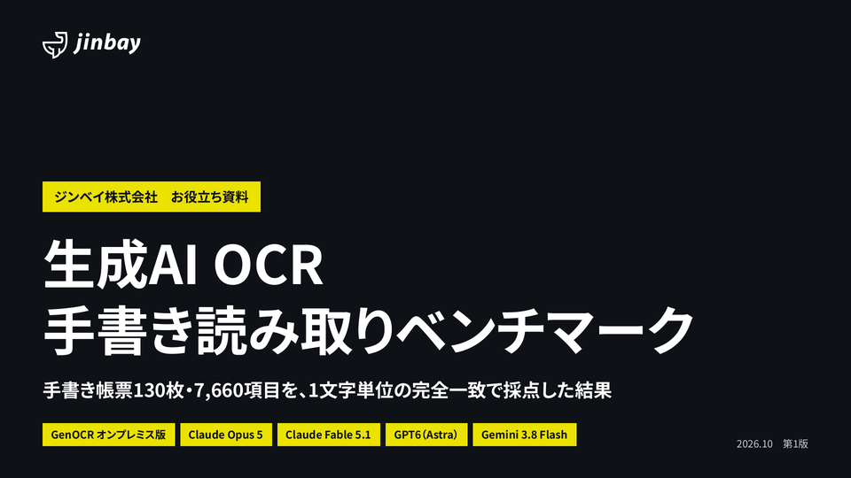 生成AI OCR 手書き読み取りベンチマーク レポート|130枚・7,660項目を完全一致で採点